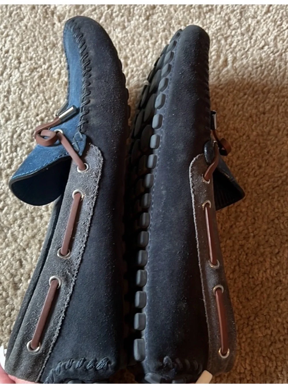 Louis Vuitton Men’s Blue Suede Loafers size 9.5 10.5 USA
